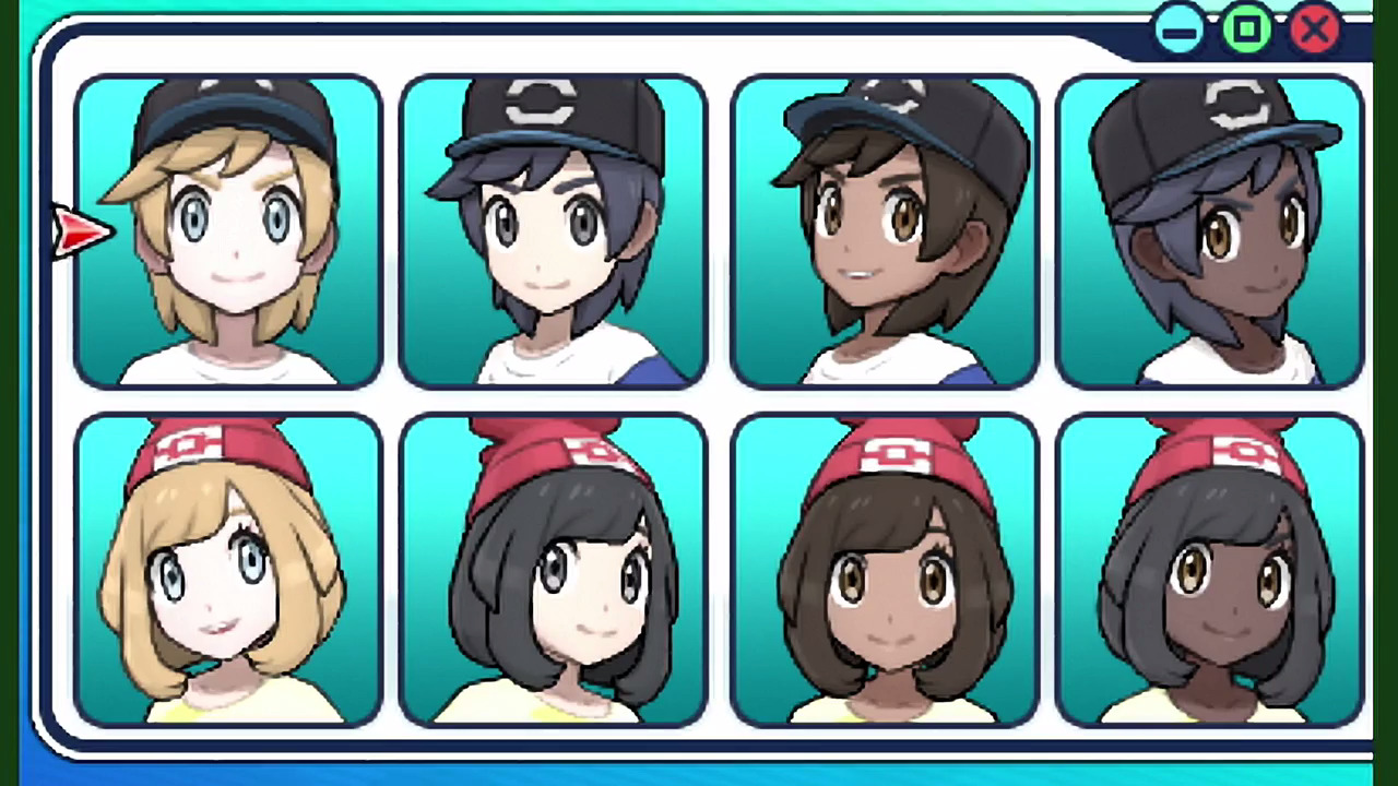 Pokemon Sun and Moon's charcter customization menu